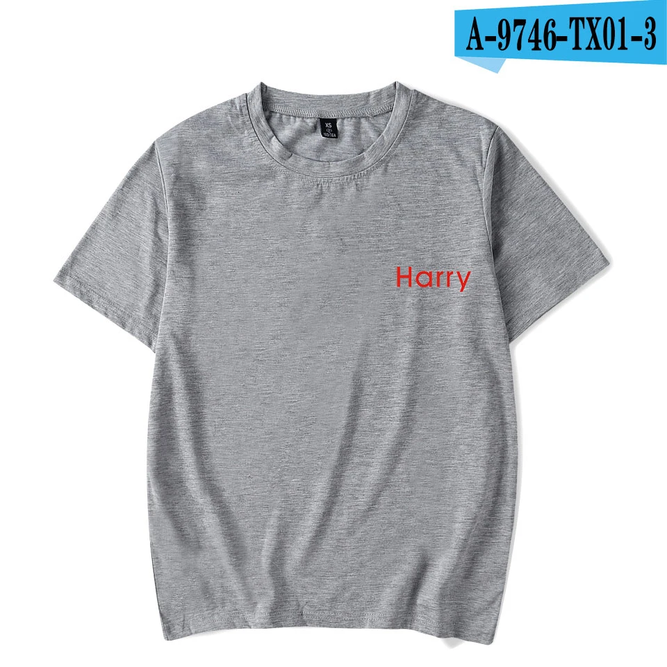 Harry Styles, летние футболки для женщин/мужчин с коротким рукавом, модные футболки с принтом, модные повседневные футболки - Цвет: gray