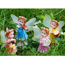 4x миниатюрный музыкант Цветочная фея смолы дома садовый игрушечный дом украшения спальня стол Декор работа