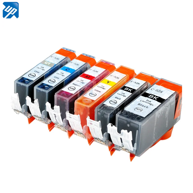 6x чернильный картридж для принтера CANON PGI525 CLI 526 BK 526C м 526Y серый PIXMA MG6100 MG6150 MG6250 MG5150