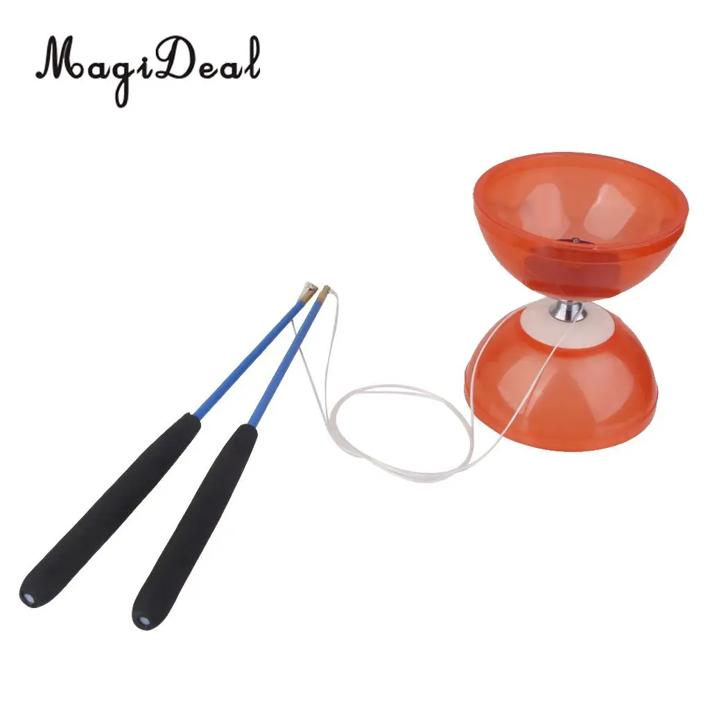 MagiDeal резиновые 5-подшипник Diabolo с Handsticks и нанизанные игрушка для жонглирования для профессионалов для начинающих, для взрослых и детей, Классические игрушки