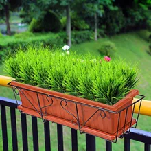 8 шт. искусственные уличные растения поддельные пластиковые зелени кустарники Пшеница Трава открытый окно коробка веранда Висячие плантаторы