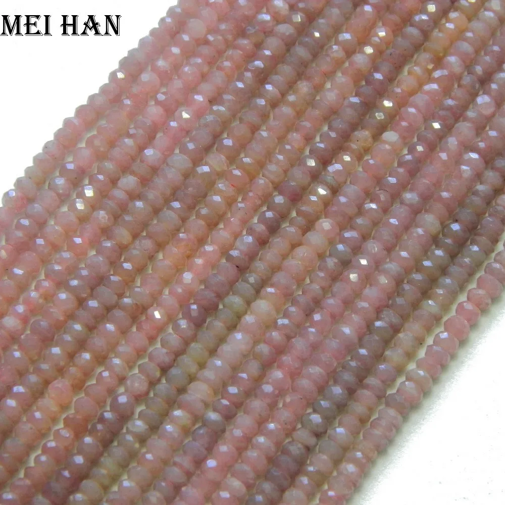 

Meihan natural Myanmar red rubyy 2-3*4-4.5mm faceted rondelle stone beads for jewelry making diy bracelt necklace
