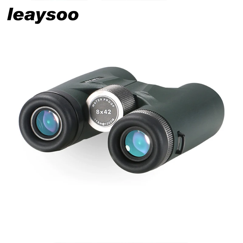 LEAYSOO 10X42 Binocular HD MC-Green Film Nitrogen Waterproof Phase Coating LII night vision Camping Hunting Telescope Binocular