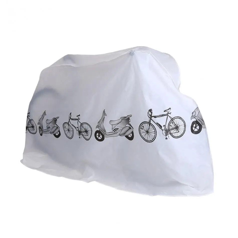 

Rainproof Bike Cover Waterproof Bicycle Rain Cover Bicycle Cycling Rain Dust Coat Protector For E-bike Motorbike White/Black