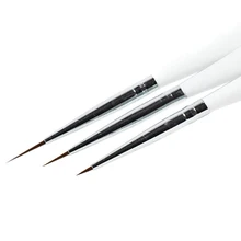 2015 New 3Pcs French Acrylic Nail Art Salon Liner Painting Drawing Pen Brush Tool Set Kit For Beauty Decorations 6F49