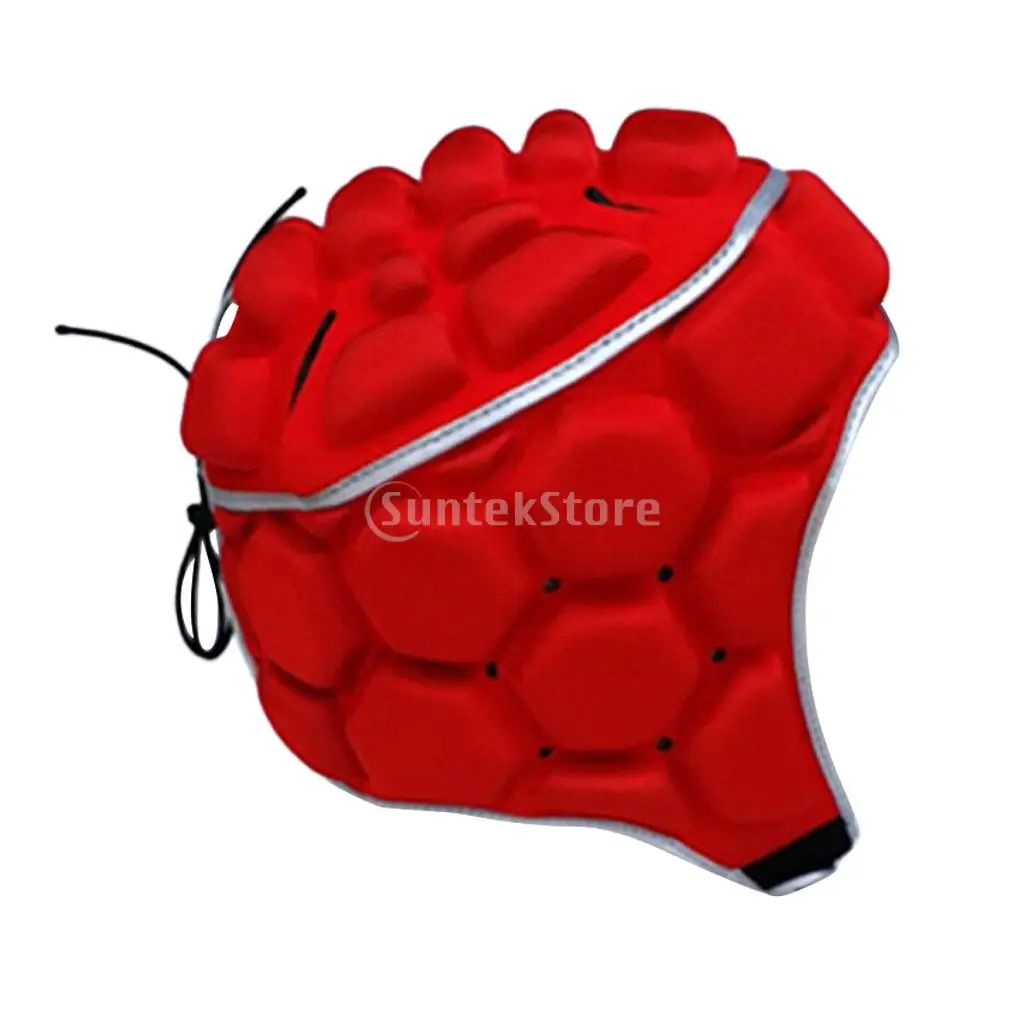 Adult Men's Professional Adjustable EVA Padded Soccer Football Helmet Rugby Goalkeeper Head Guard Protector Hat Gear Equipment