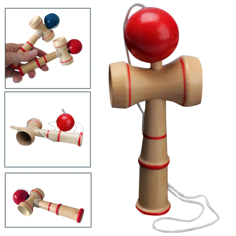 Japanese Traditional Skillful Juggling Wood Game Balls Kids Wooden