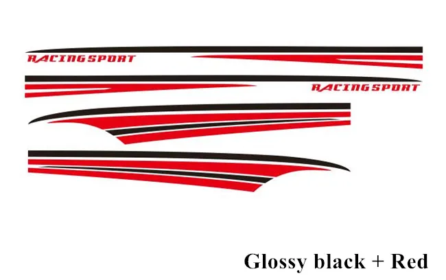 Автомобиль бизнес стиль талии линии Гонки Спортивные Полосы виниловая наклейка авто боди Декор Стикеры для Toyota Alphard Previa - Название цвета: Glossy black-Red