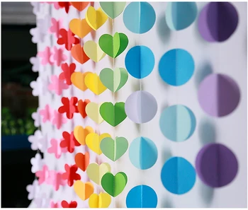 

2M Hanging Colorful Balloon Hanging Paper 3D Love Dot Flower Garlands String Banners Birthday Party Wedding Christmas Decoration