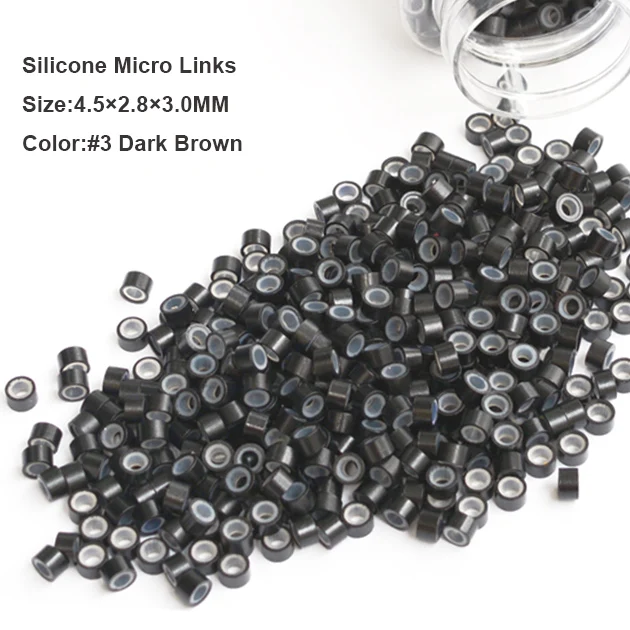 

4.5*2.5*3.0mm Silicone Lined Micro Beads Tubes silicone lined aluminum beads micro rings for hair extension