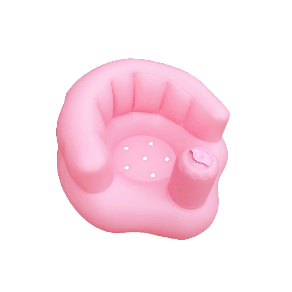 Baby Inflatable Chair Pvc Kids Seat Sofa Pink Green Bath Seats Dining Pushchair Infant Portable Play Game Mat Sofa Learn Stool