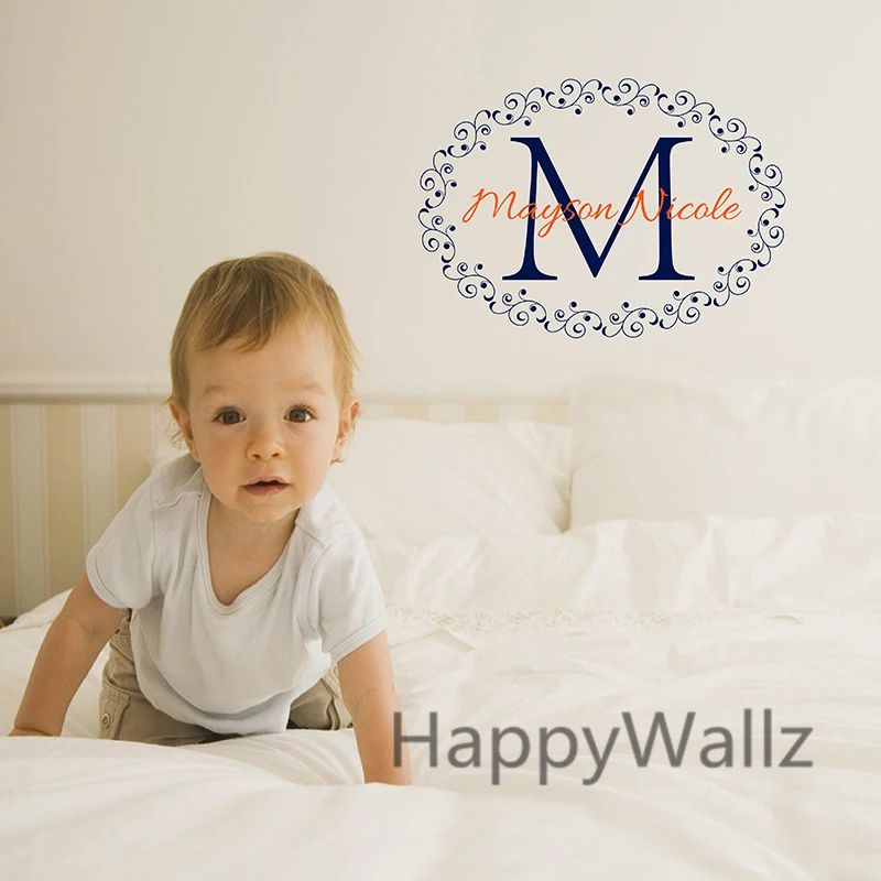 Baby Nursery Name Wall Sticker DIY Custom Nursery Name Wall Decal Kids