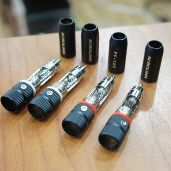 

Hifi 4pcs PF-120 Rhodium Plated RCA Plug Telfon Insulated 9mm Cable Phono Connector