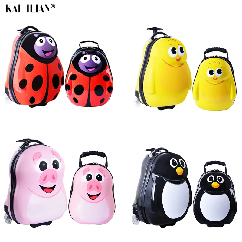 

New Children's Hardside Luggage Cartoon Suitcase Boy Cabin Rolling Luggage Student travel trolley luggage set kids Wheeled Bag