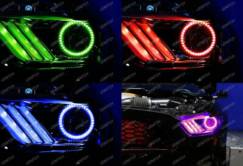 RGB led angel eyes Ford Mustang 2015 2016(1)