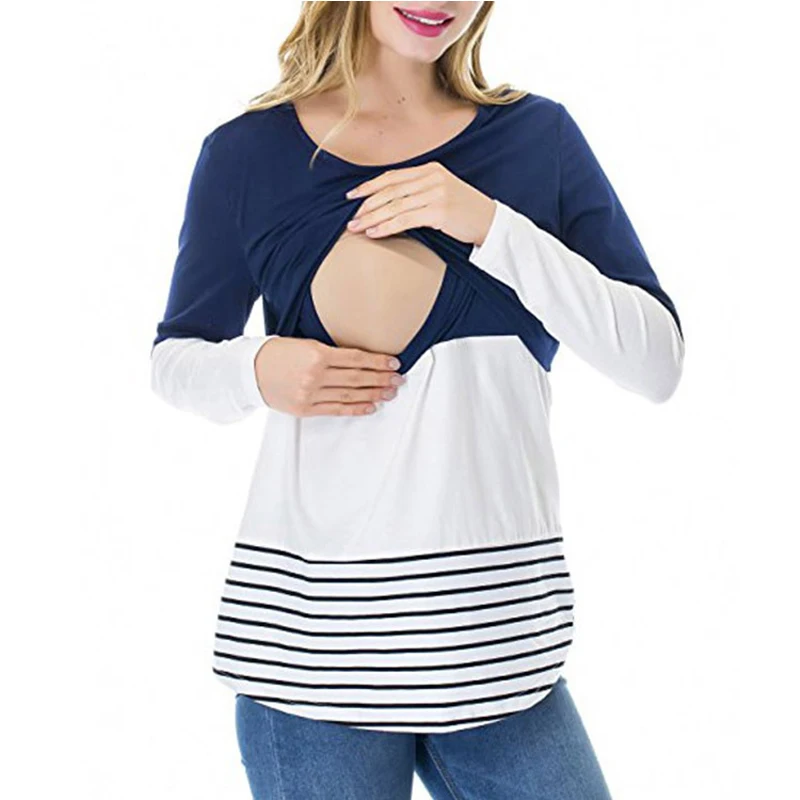 

Pregnant Nursing Top Clothes Pregnancy Maternity Clothing Shirt Long Sleeves Tops Breastfeeding Pajamas Nightgown Sleepwear