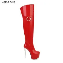 NEMAONE/Новые ботфорты на очень высоком каблуке 14 см женские свадебные осенне-зимние ботинки Свадебная обувь женская обувь больших размеров 41, 42, 43