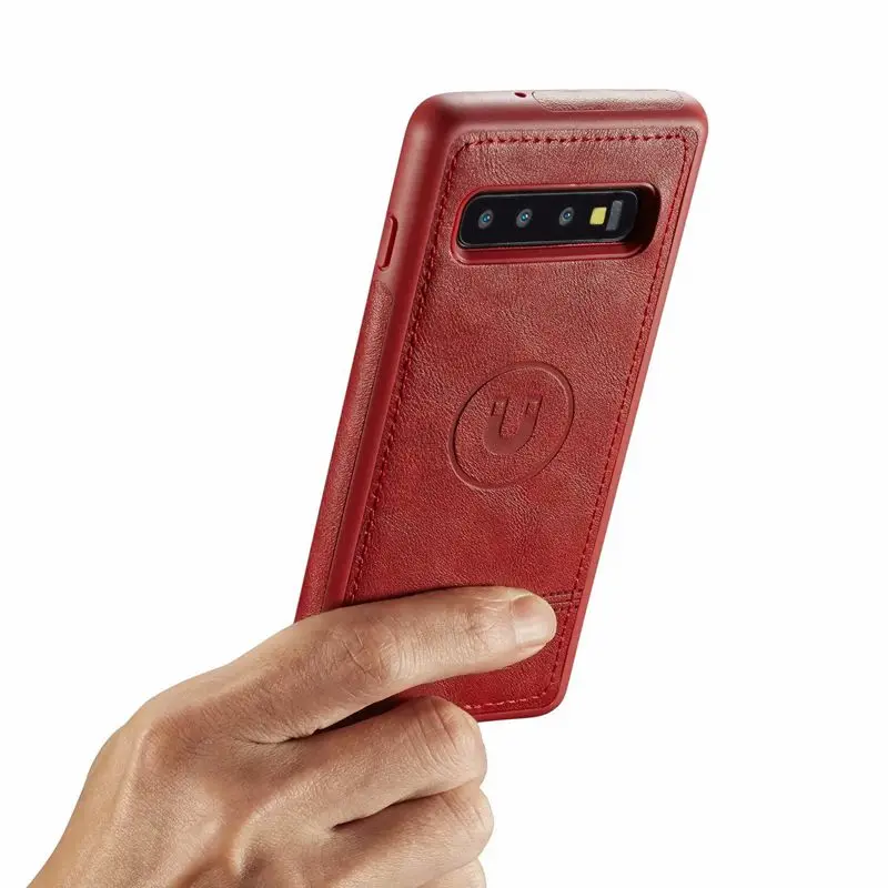 Роскошный Магнитный чехол для samsung Galaxy S10 Plus S10e, кошелек, чехол из искусственной кожи, раздельная задняя крышка, флип-чехол для samsung S10 S10e