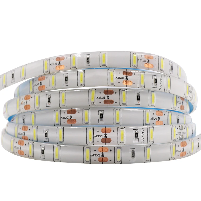 Светодиодная лента с чипом SAMSUNG 7020 SMD ультра яркая холодный белый