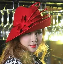 Free Shipping High Quality Hot Sale Fashion Women Wool Felt Hat Winter Hat Millinery Top Wool Fabric Handmade