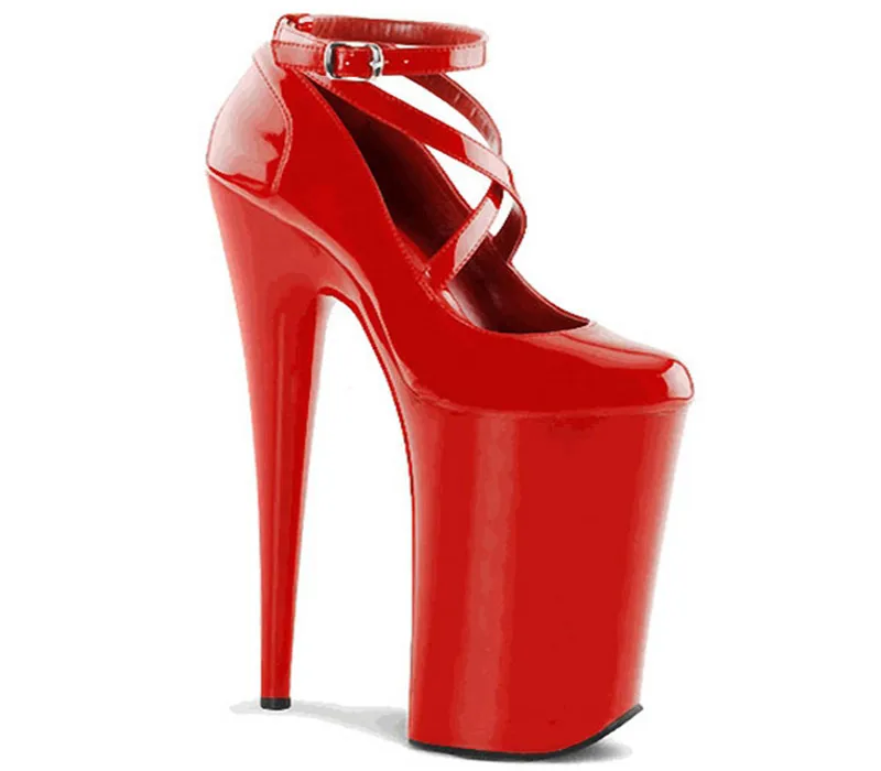 Г. Туфли на шпильках в европейском и американском стиле водонепроницаемые пикантные туфли с открытым носком для ночных клубов на тонком каблуке 20 см - Цвет: Красный