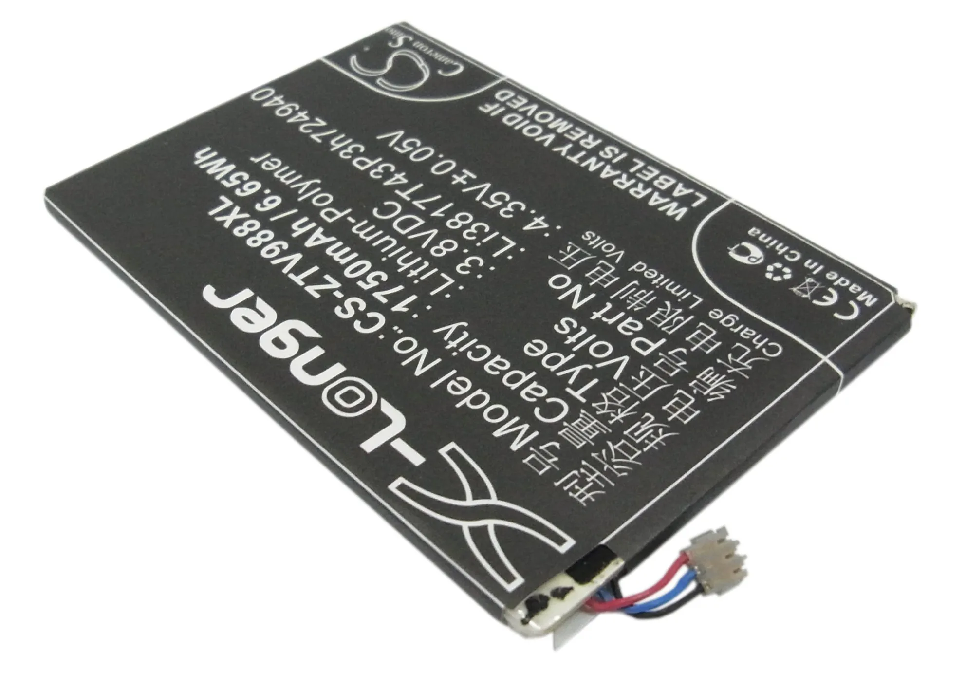Аккумулятор Cameron Sino 1750 мАч Li3817T43P3h724940 для ZTE/NET10 Grand S N988 ntz753g3p5p Paragon 4G V988 Z753|1750mah