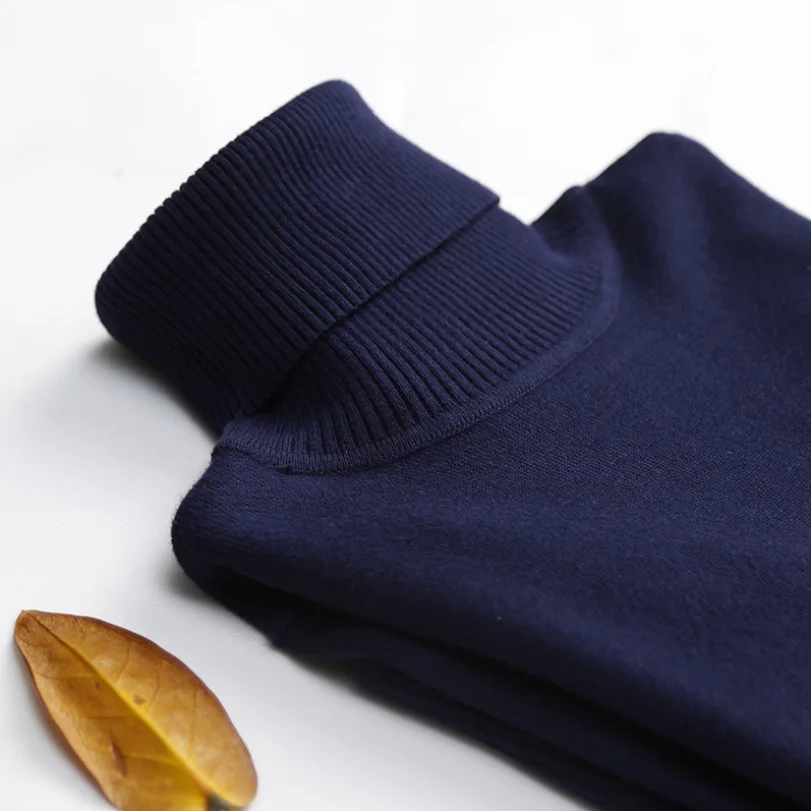 OLOEY кашемировый вязаный женский свитер, пуловеры, водолазка, Осень-зима, базовый женский свитер в Корейском стиле, облегающий черный - Цвет: Navy Blue