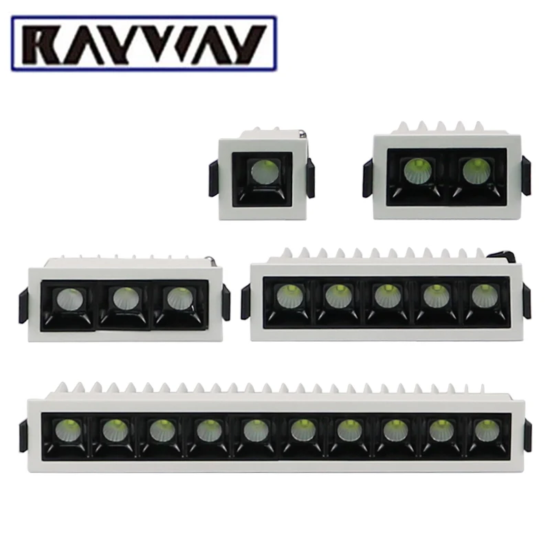 

Dimmable Led Downlight COB Line Bar Light 2W-20W Led Recessed Ceiling lamp 110V 240V Spot light Living Room Corridor lighting