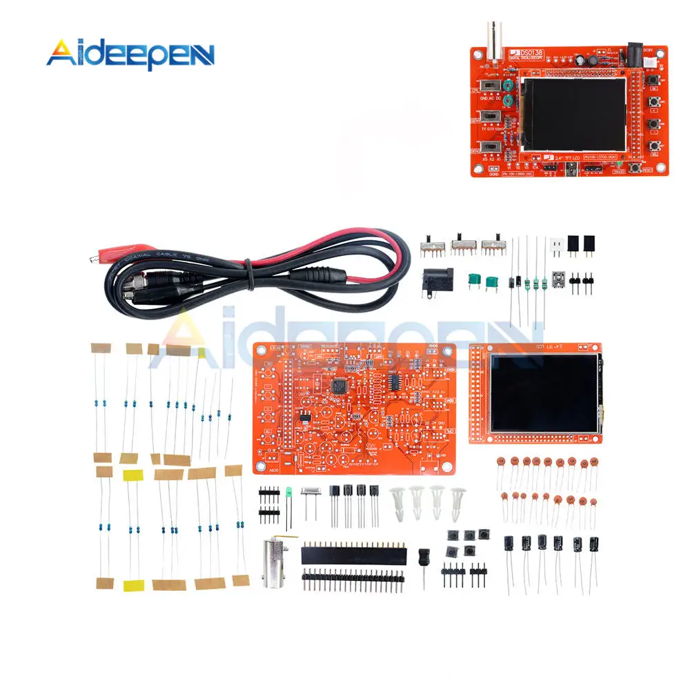 Цифровой осциллограф DSO138 TFT с тестовым зажимом зондом аллигатора для Arduino