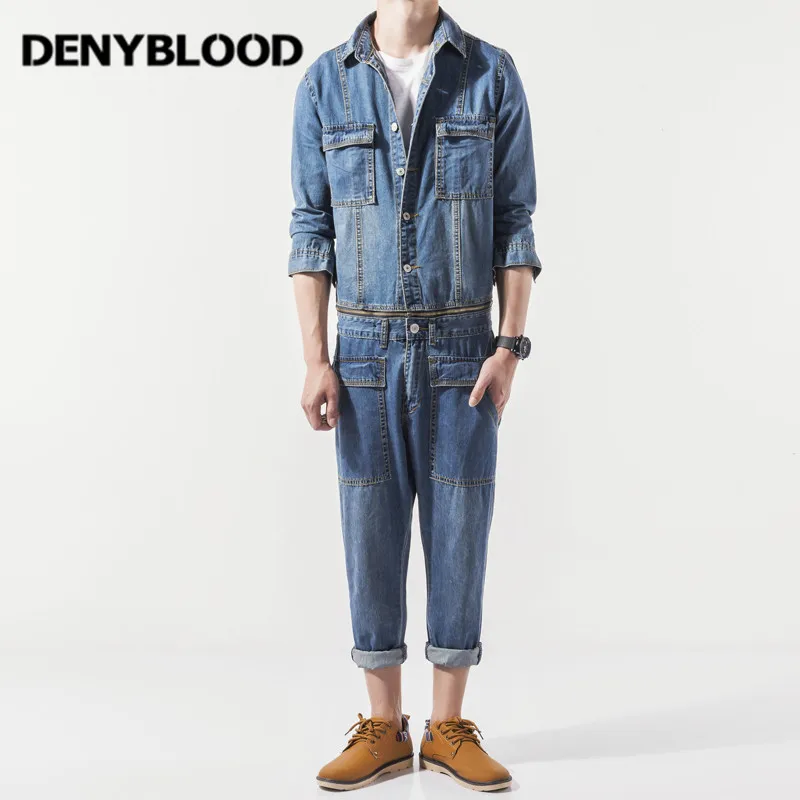 Denyblood Jeans Uomo Denim Tuta Completa Maniche Slim Etero Pantalone Tuta  per Uomo Abiti da Lavoro 2017 Autum Nuovo 2026|jumpsuit for men|jumpsuits  for men workmens denim overalls - AliExpress