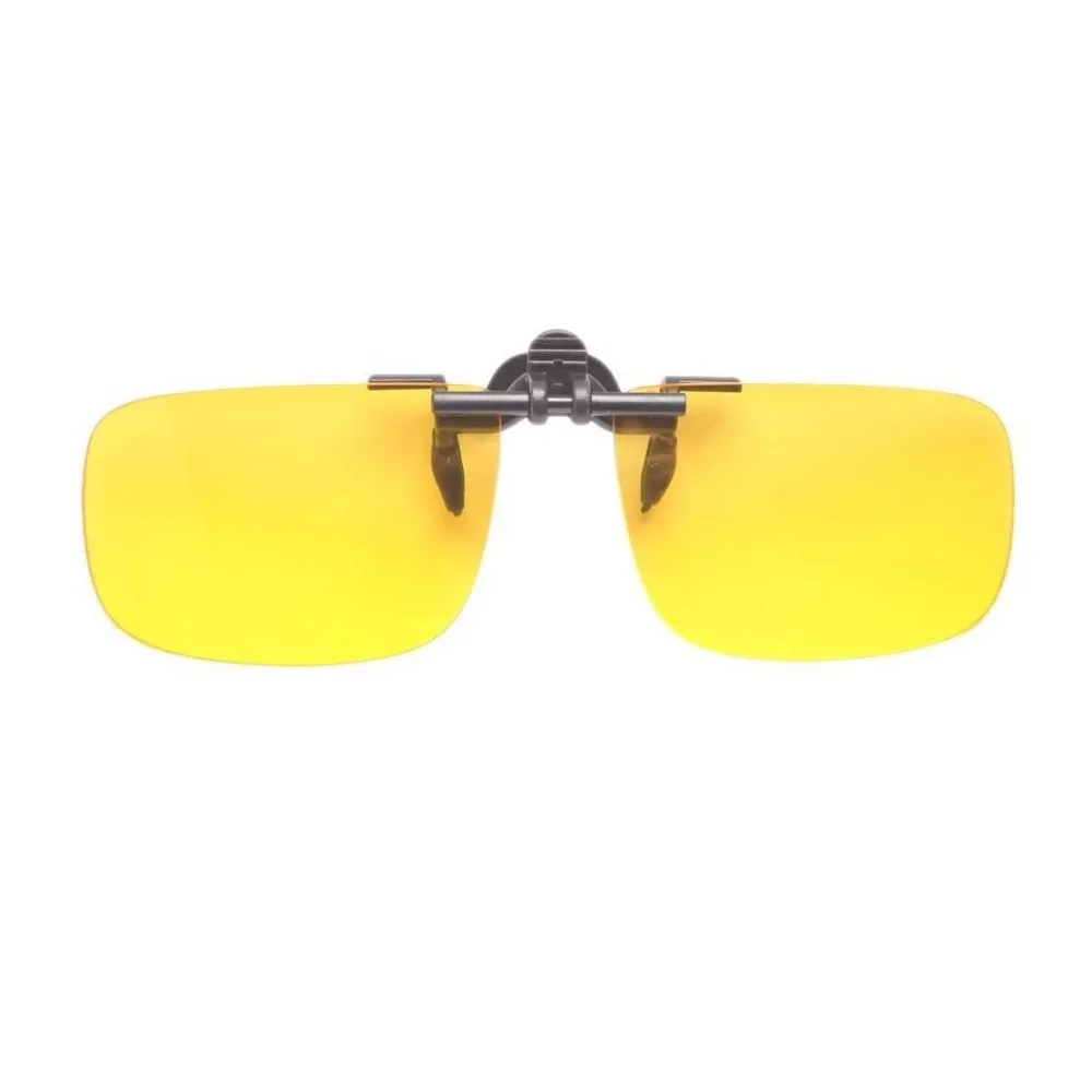 Polycarbonate Clip on Flip up Canary Yellow Enhancing Driving Glasses 58mm Wide 