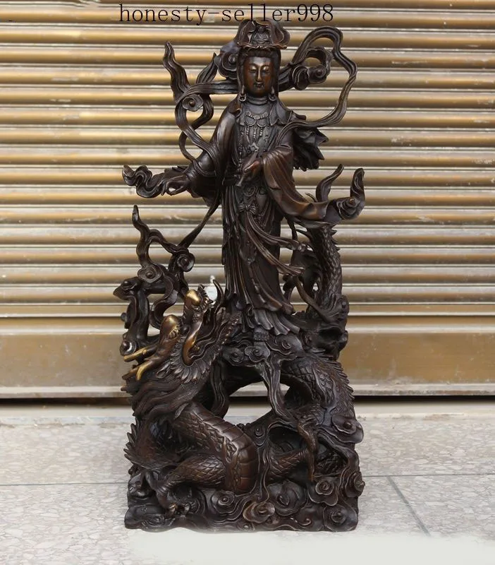 

christmas Chinese Buddhism Temple bronze Dragon kwan-yin GuanYin Bodhisattva buddha statue halloween