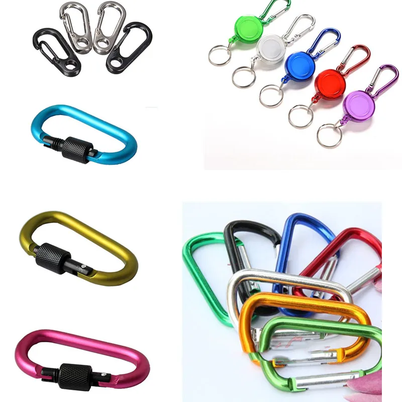 

Multi-color Aluminum Alloy Carabiner D-Ring Key Chain Clip Camping Keyring Snap Hook Outdoor Travel Kit