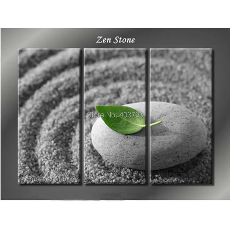 

Huge 3 Panel Modern Feng Shui Art "Zen Stone" Hand Painted Oil Painting Wall Art Picture Landscape