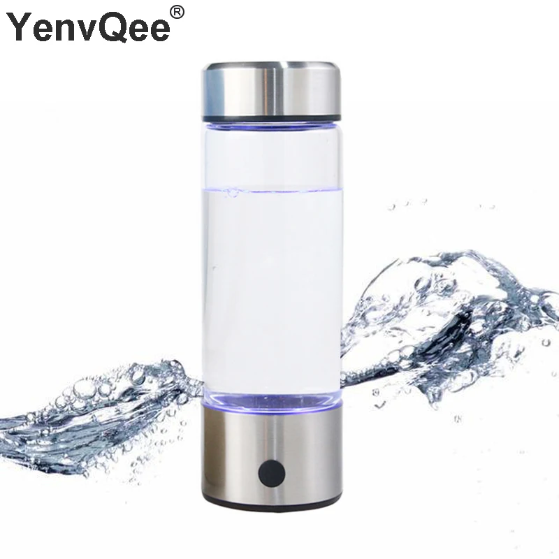 500ML Portable Hydrogen Rich Generator Water Filter Ionizer H2 PEM Rich Hydrogen alkaline Bottle Electrolysis Drink Hydrogen