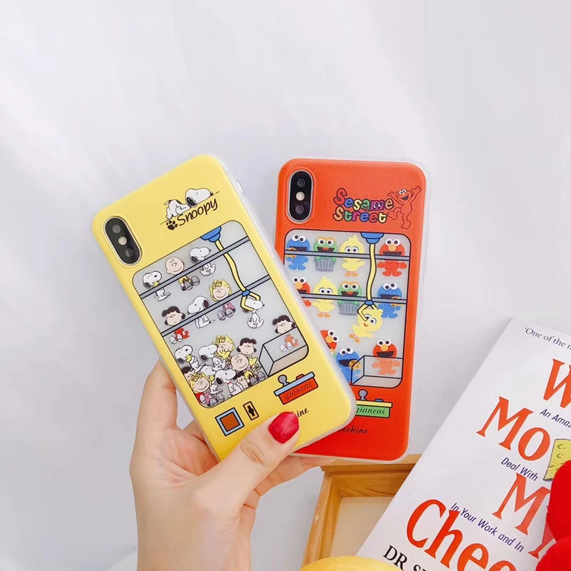 Cute Anime Sesame Street Cookie Elmo Doll Machine Cartoon Animal Dog soft phone case for iphone 6 6s 7 8 plus 7plus X cover