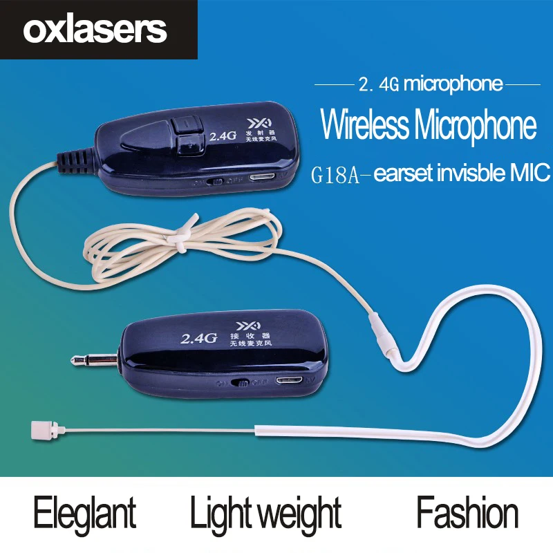 OXLasers 2 4G wireless microphone invisible earset microphone skin color face microphone for speach conference and