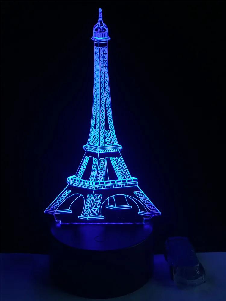 GAOPIN Романтический Эйфелева башня декоративное освещение кабель вечерние атмосферный ночник 3D светодиодный USB многоцветный настольная лампа прекрасный подарок