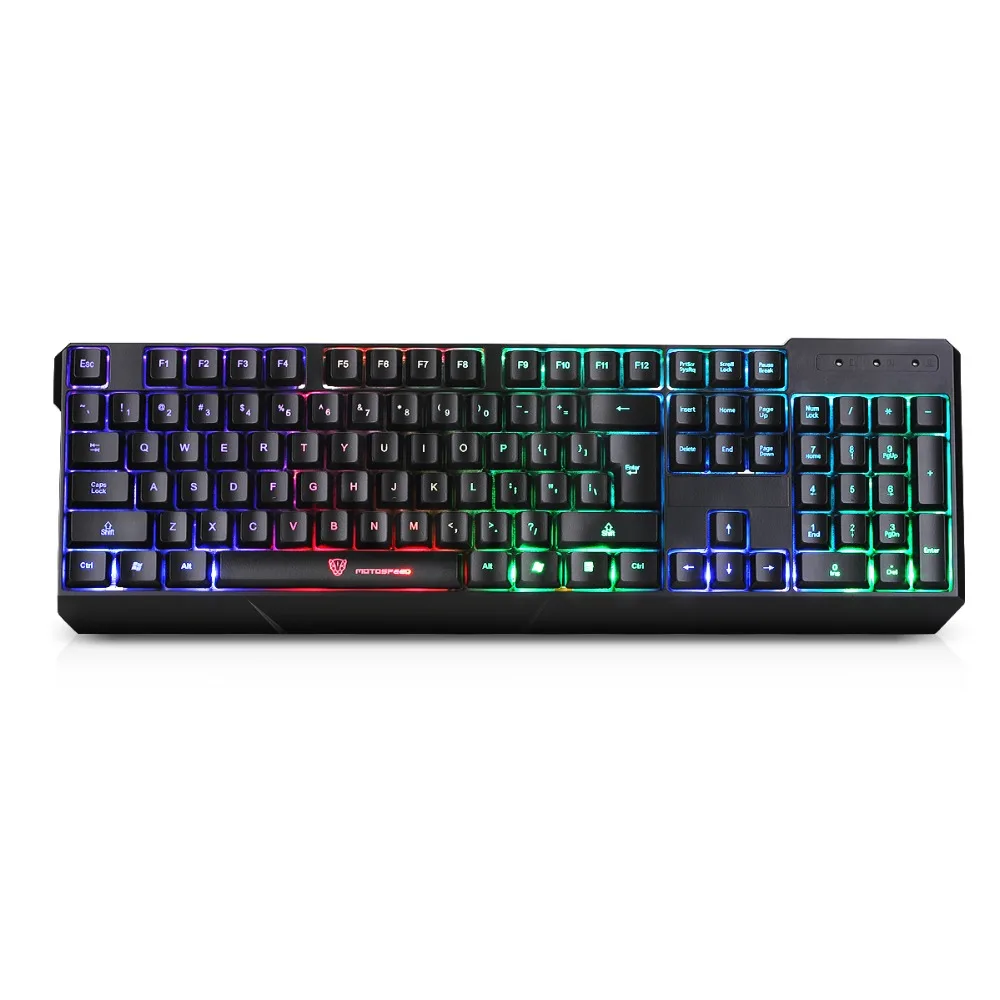 Проводная игровая клавиатура MotoSpeed K70 USB для геймеров с подсветкой 104 стандартная