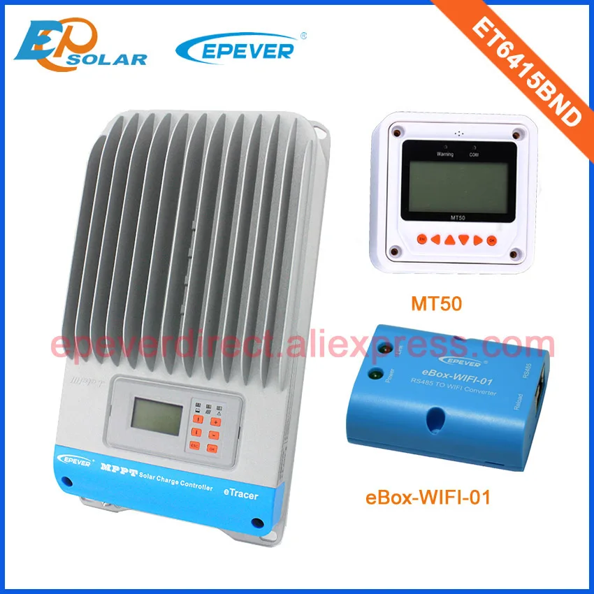 

60A MPPT Solar Panel Battery Regulator Charge Controller with white MT50 and wifi function ET6415BND