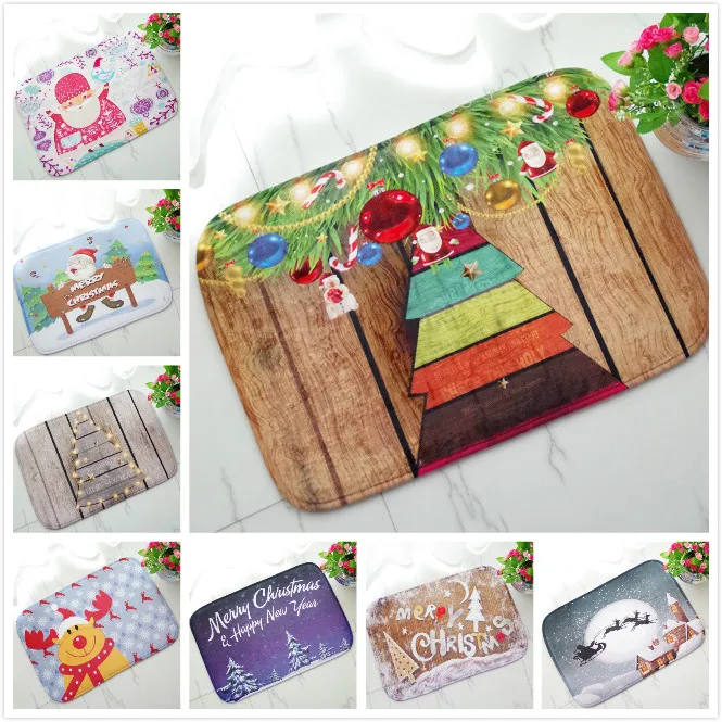 

Christmas Printed Bathroom Kitchen Carpets Doormats Welcome Floor Mats Holiday Gifts Floor Mat for Living Room Anti-Slip Tapete