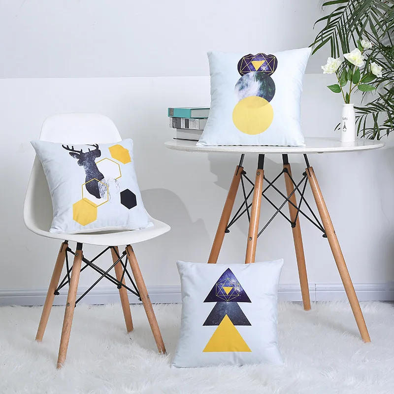 

New 40x40 cm Nordic geometry cushion cover home decorative pillows animals car sofa throw pillows linen print Baby pillowcase