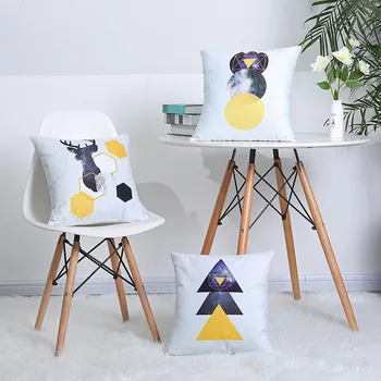 

New 40x40 cm Nordic geometry cushion cover home decorative pillows animals car sofa throw pillows linen print Baby pillowcase