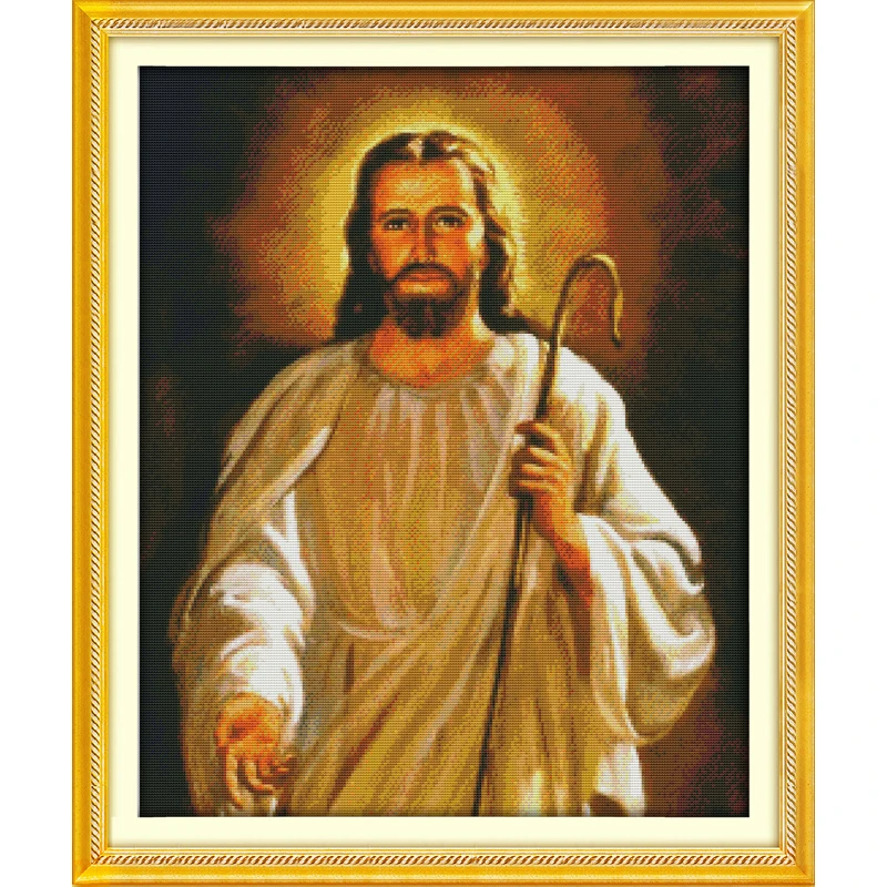 

Everlasting love Jesus Chinese cross stitch kits Ecological cotton 14 11CT clear stamped printed DIY wedding decoration for home