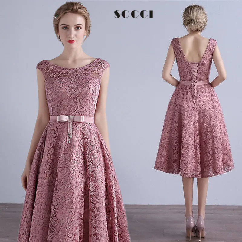 Socci Elegant Dirty Pink Beading Bow Sashes Evening Dresses Mother Socci Elegant Dirty Pink Beading Bow Sashes Evening Dresses Mother Of The Bride Dress Formal Wedding Party Gown Custom Made Free In From