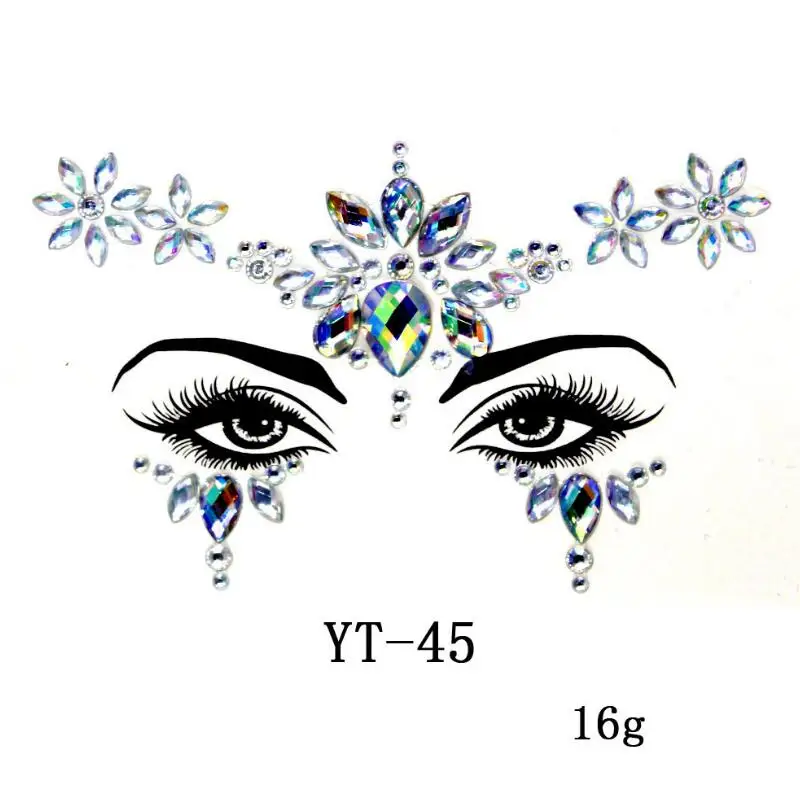 Pink Rhinestones Face Jewels Adhesive Crystal Gems Beauty Makeup Body Art Glitter Tattoo Eyebrow Face Body Jewelry Stickers