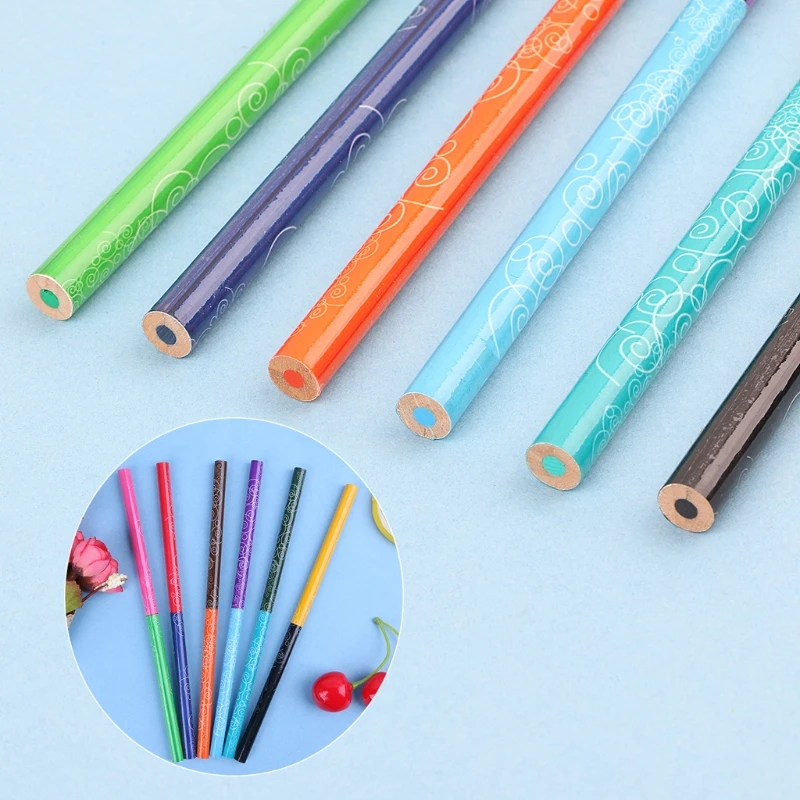 6Pcs/Set 12Colors Pencil For Art Supplies Colored Pencils Natural