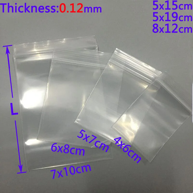 Clear Reclosable Zip and Lock Plastic 2 Mil & 4 Mil Bags Poly Jewelry Zipper Bag 