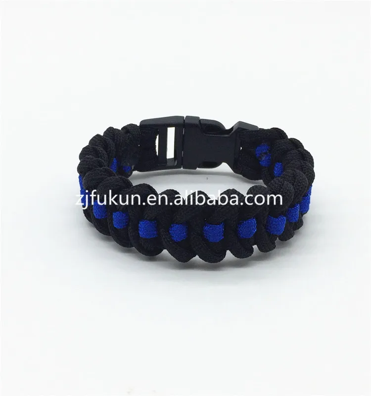 

Wholesale Police Thin Blue Line Series Survival Paracord Bracelet 7 Strand Weave Patriot Paracord Bracelet