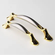 96mm two color furniture decoration handles gold kitchen cabinet drawer pull stain silver dresser cupboard handles pull 3.8″